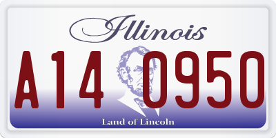 IL license plate A140950