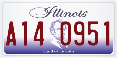 IL license plate A140951