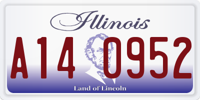 IL license plate A140952