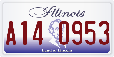 IL license plate A140953