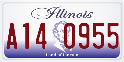 IL license plate A140955