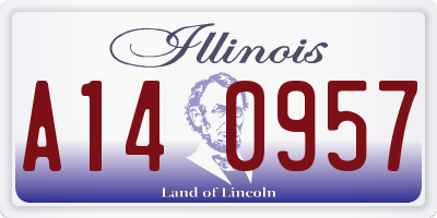 IL license plate A140957