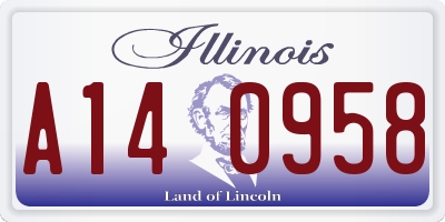 IL license plate A140958