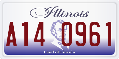 IL license plate A140961
