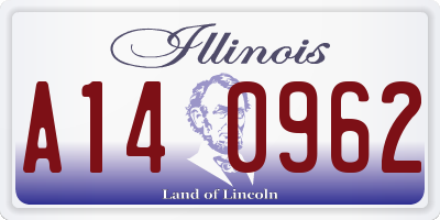 IL license plate A140962