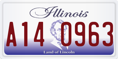 IL license plate A140963