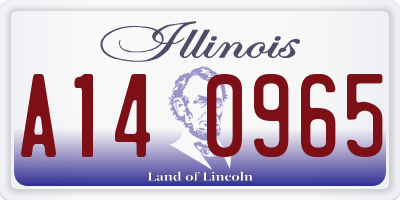 IL license plate A140965