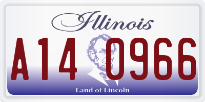 IL license plate A140966