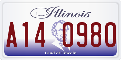 IL license plate A140980