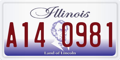 IL license plate A140981