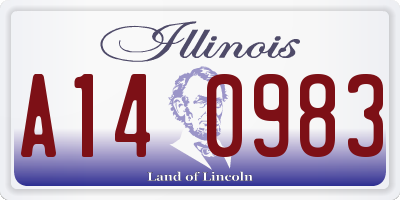 IL license plate A140983