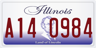 IL license plate A140984