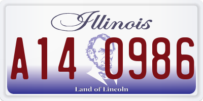 IL license plate A140986