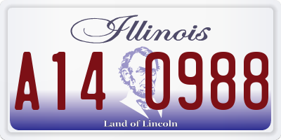 IL license plate A140988