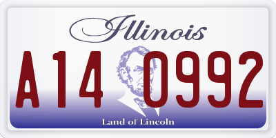 IL license plate A140992