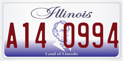 IL license plate A140994