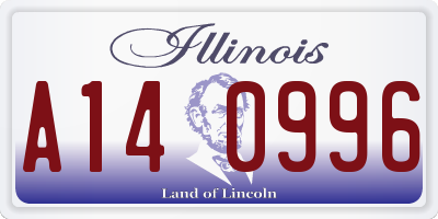 IL license plate A140996