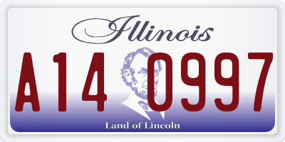 IL license plate A140997