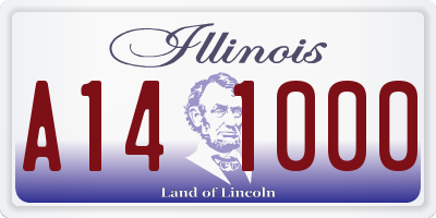 IL license plate A141000