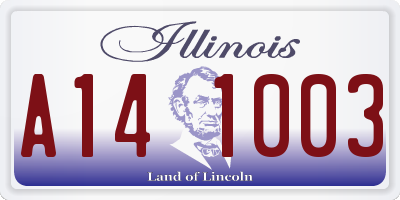 IL license plate A141003