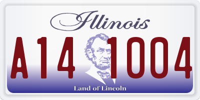 IL license plate A141004