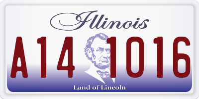 IL license plate A141016