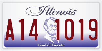 IL license plate A141019