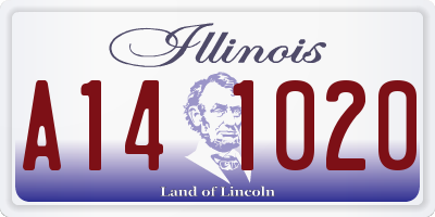 IL license plate A141020