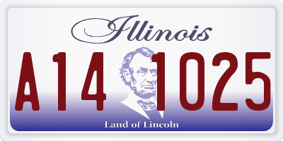 IL license plate A141025