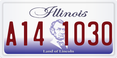 IL license plate A141030