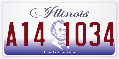 IL license plate A141034