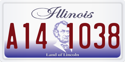 IL license plate A141038