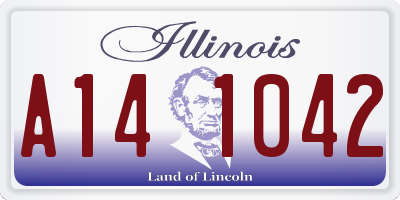 IL license plate A141042