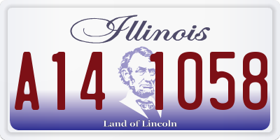 IL license plate A141058