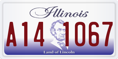 IL license plate A141067