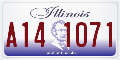 IL license plate A141071