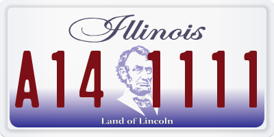 IL license plate A141111