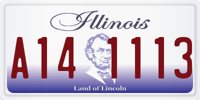 IL license plate A141113