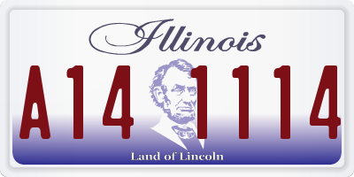 IL license plate A141114