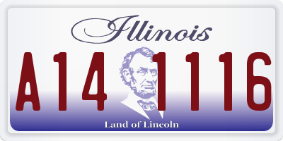IL license plate A141116