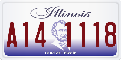 IL license plate A141118