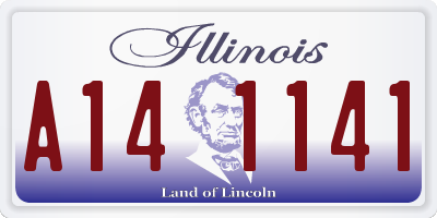 IL license plate A141141
