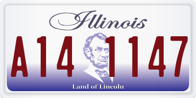 IL license plate A141147