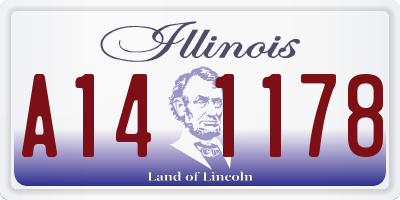 IL license plate A141178