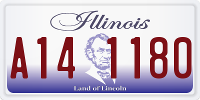 IL license plate A141180