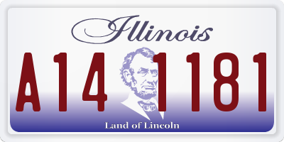 IL license plate A141181