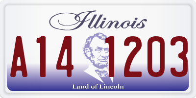 IL license plate A141203