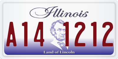 IL license plate A141212