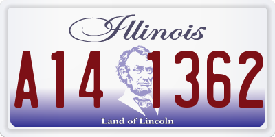IL license plate A141362