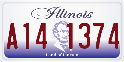 IL license plate A141374
